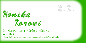 monika koromi business card