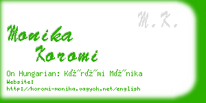 monika koromi business card